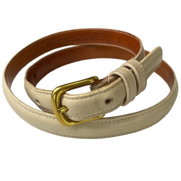 Coach Vintage Skinny Thin Leather Belt Solid Brass Buckle Made in New York City - Picture 16 of 16